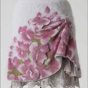 Rare Anthropologie Always A Lady Floral Skirt Beaux NWT M